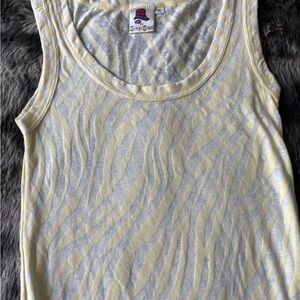 Yellow and Gray Zebra Print Tank Top